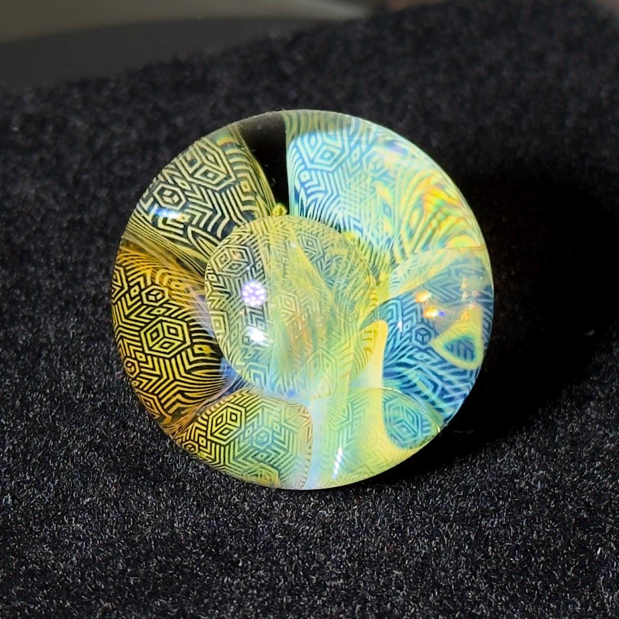 Gold and Silver fume blown glass marble HD series: "Floating Box Bubbles" 30mm
