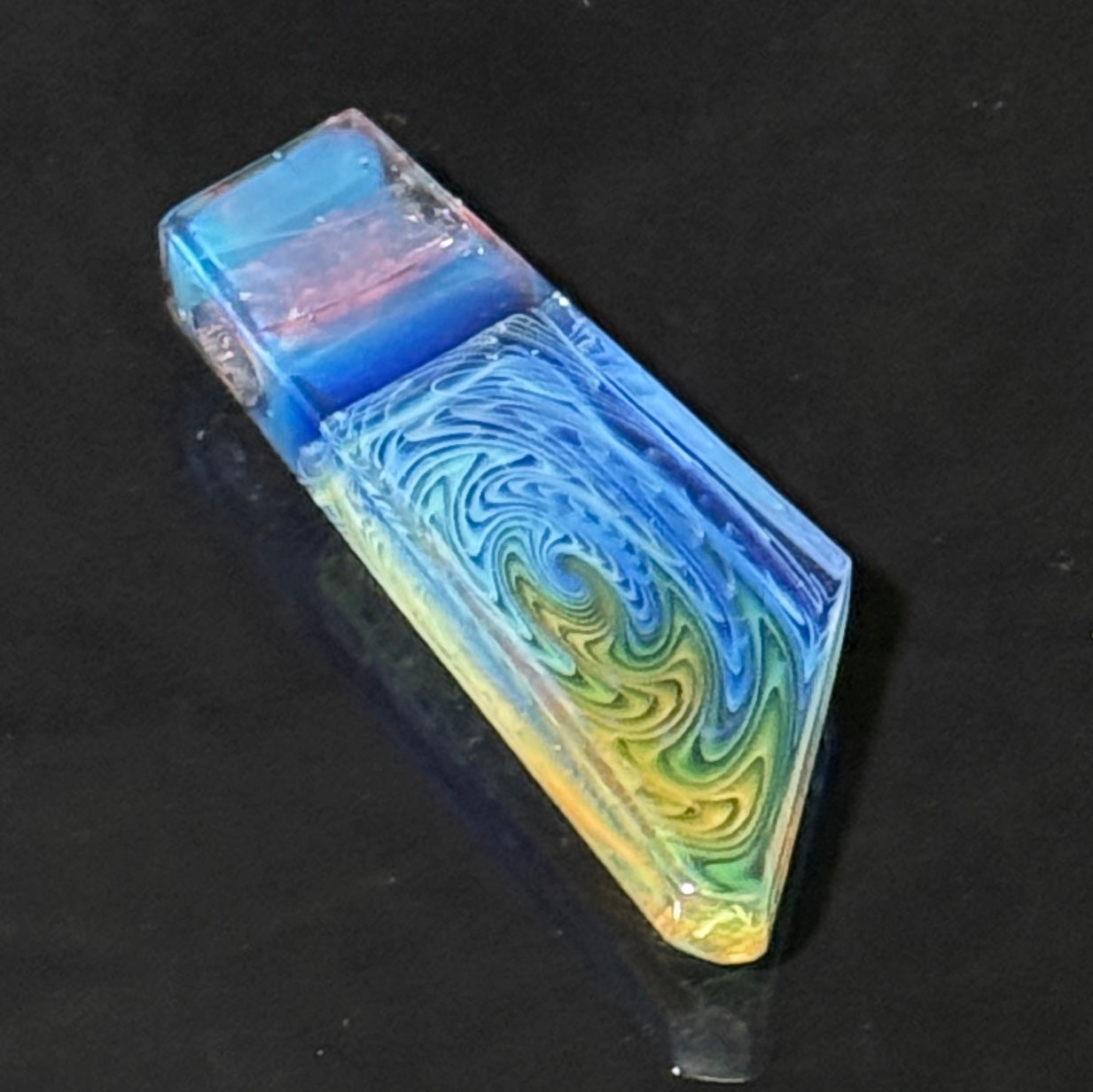 Gold and silver fume shard pendant