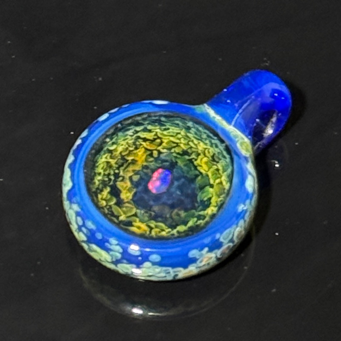 Opal frit geode pendant