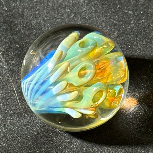 Fume implosion marble , gold and silver fume 34mm