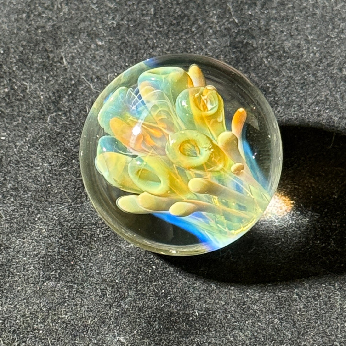 Fume implosion marble , gold and silver fume 34mm