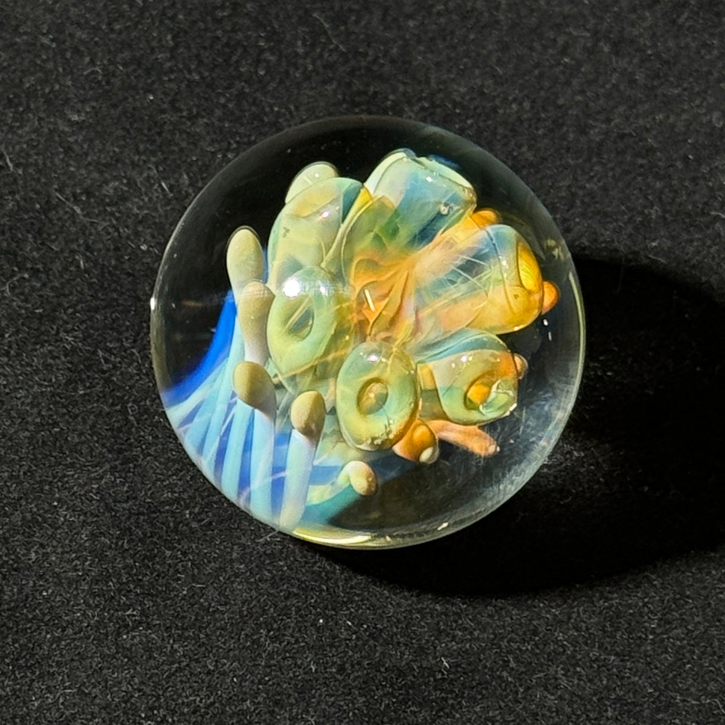 Fume implosion marble , gold and silver fume 34mm