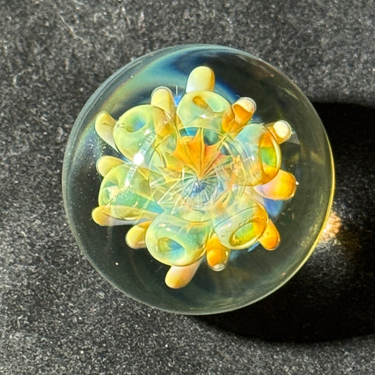 Fume implosion marble , gold and silver fume 34mm