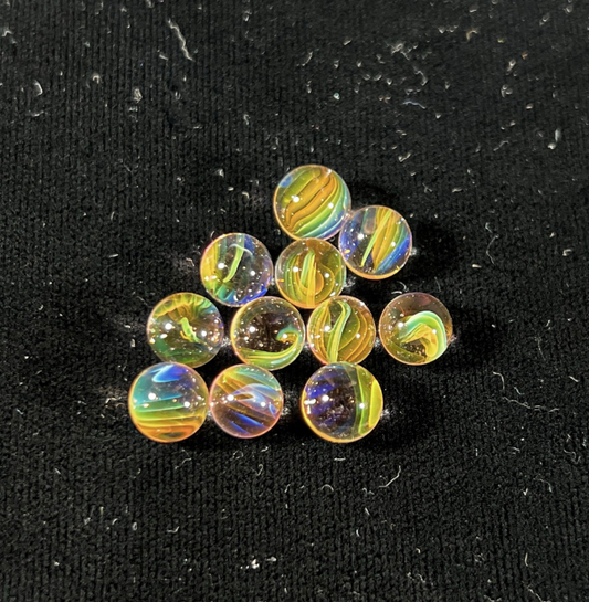 Gold and Silver Fume Blown Glass Pearl