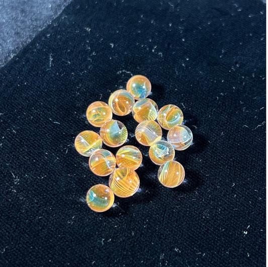 Gold and Silver Fume Thin Line Blown Glass Pearl