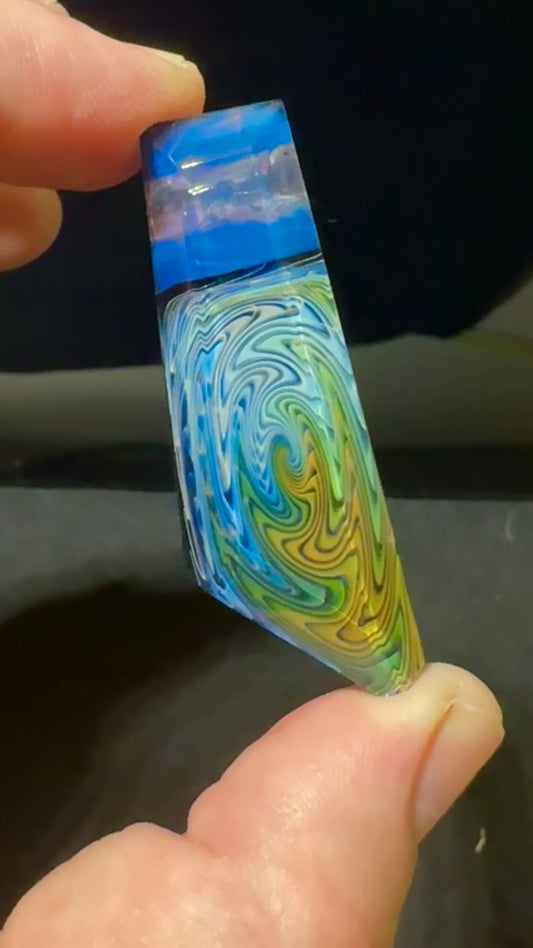 Gold and silver fume shard pendant