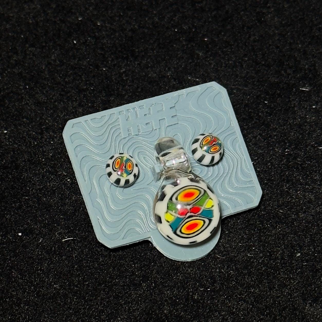 Blown Glass Stud Earrings and Matching Pendant sets - multiple variations