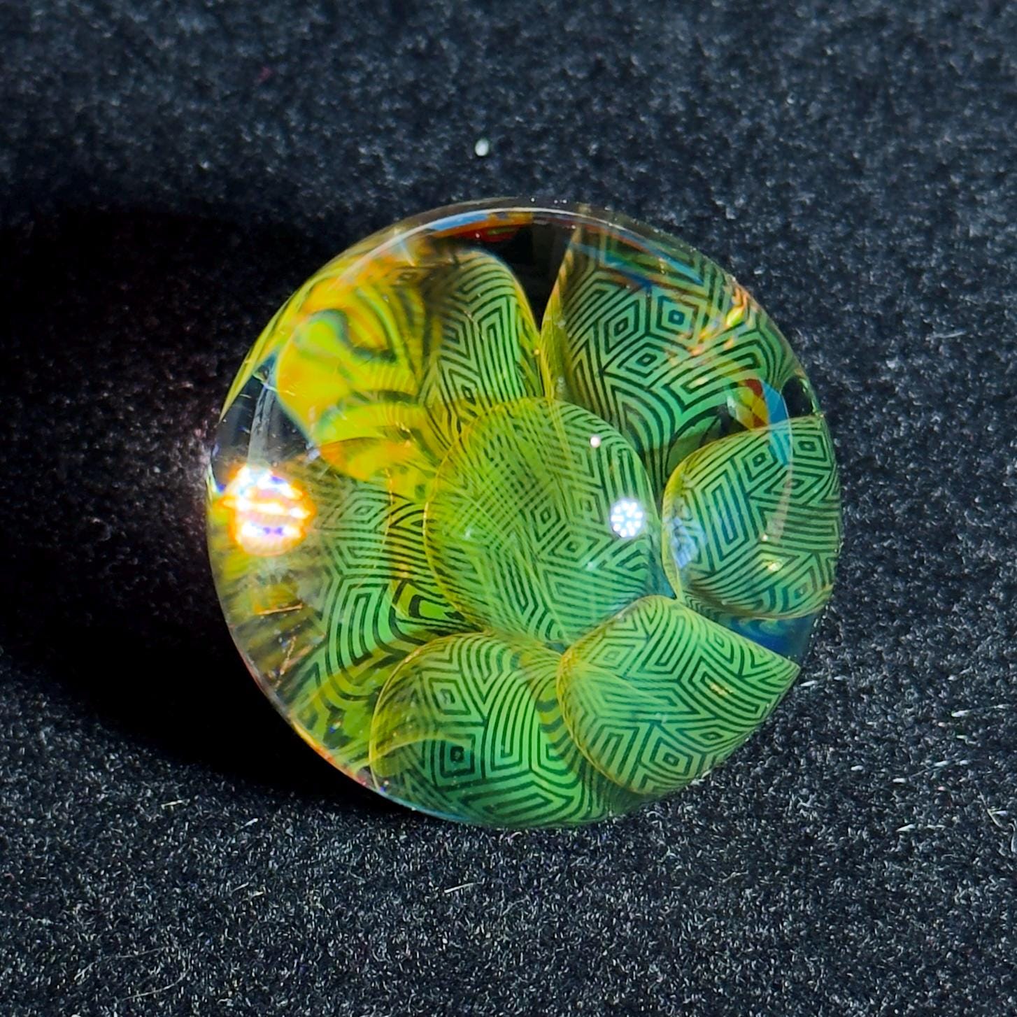 Gold and Silver fume blown glass marble HD series: "Boxplosion" 35mm