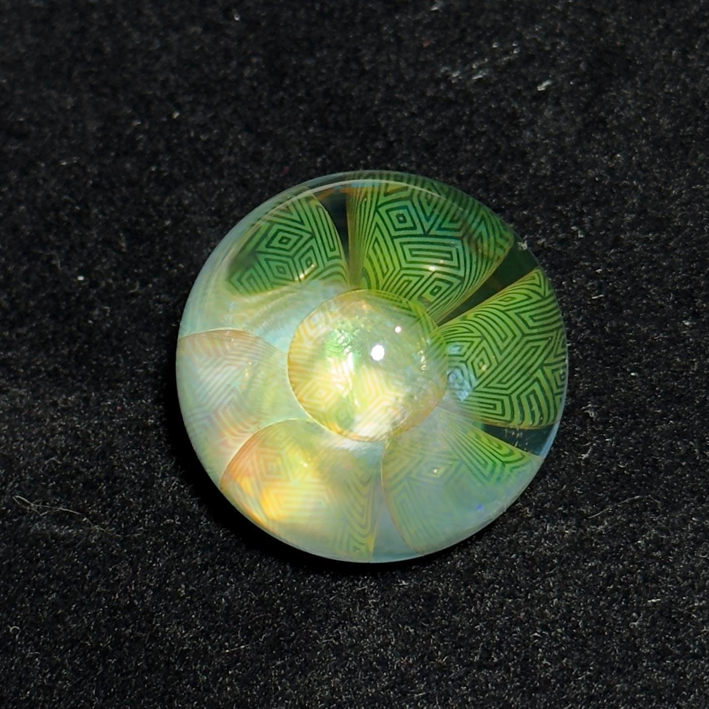 Gold and Silver fume blown glass marble HD series: "Boxplosion" 35mm