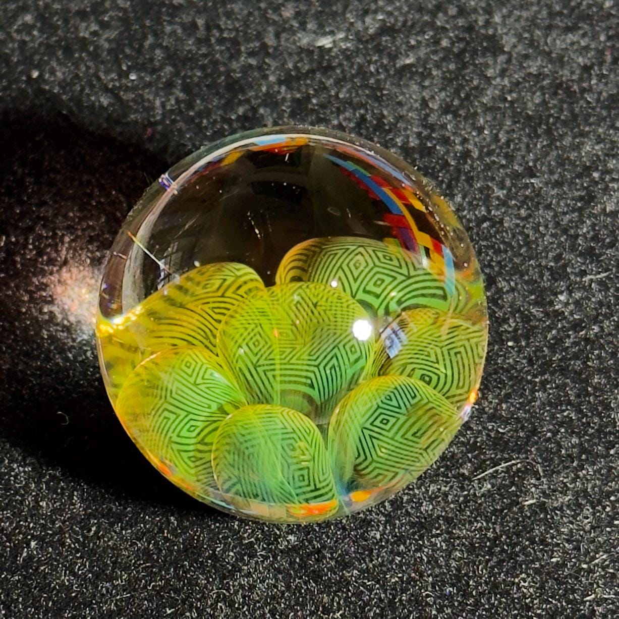 Gold and Silver fume blown glass marble HD series: "Boxplosion" 35mm