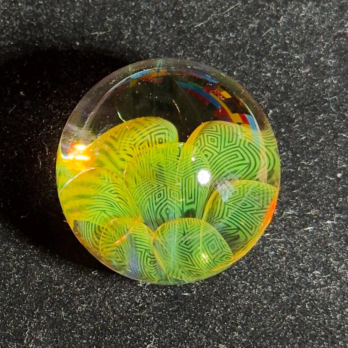 Gold and Silver fume blown glass marble HD series: "Boxplosion" 35mm