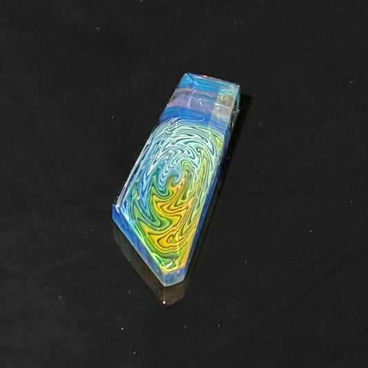 Gold and silver fume shard pendant