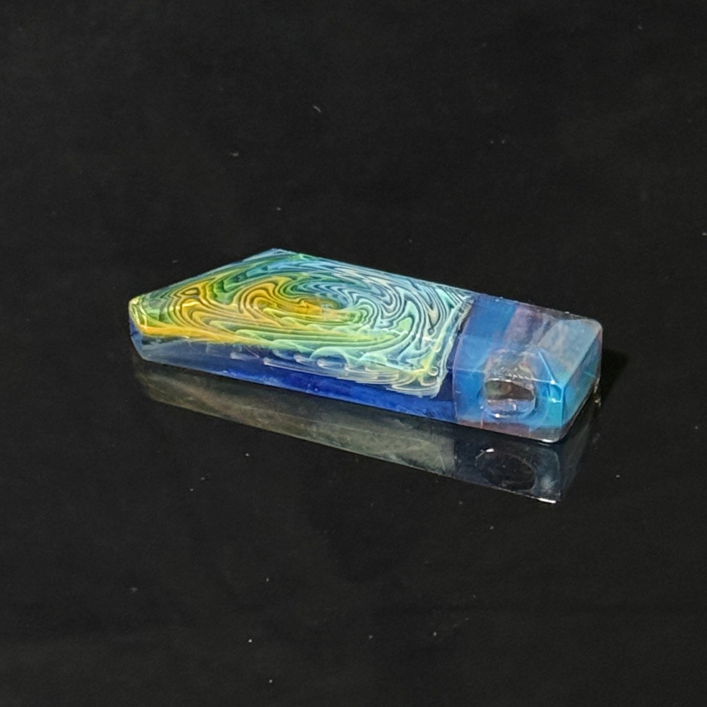 Gold and silver fume shard pendant