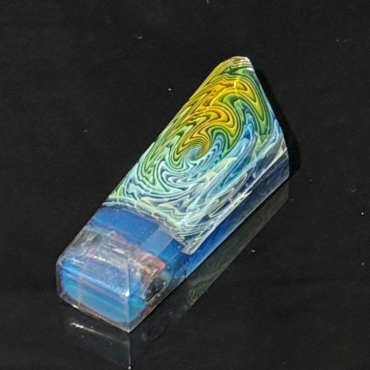 Gold and silver fume shard pendant