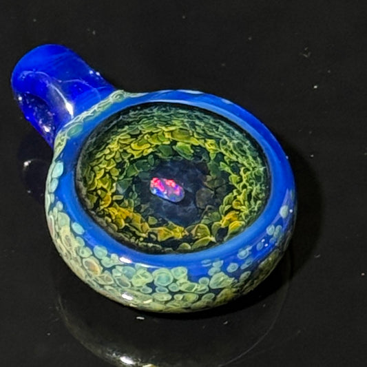 Opal frit geode pendant