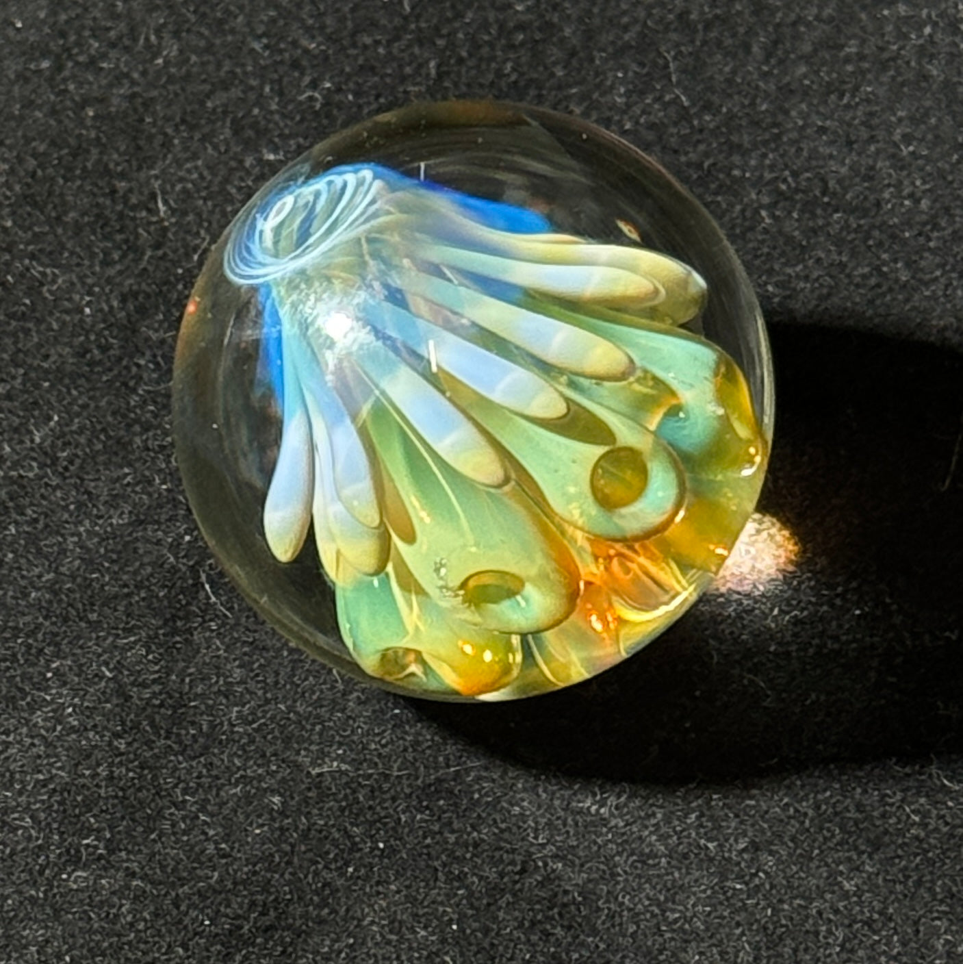 Fume implosion marble , gold and silver fume 34mm