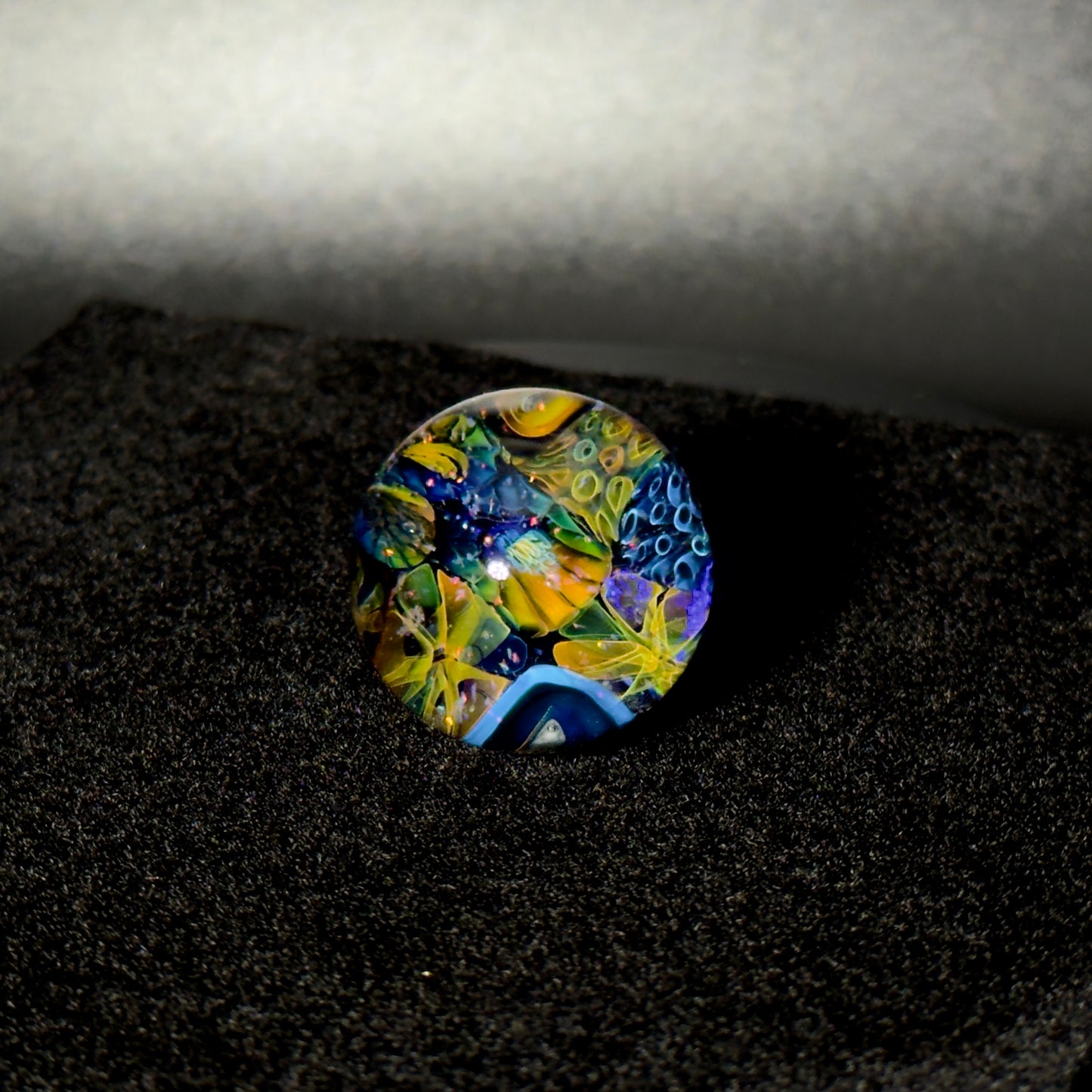 Cushed opal fumescape blown glass marble - 25mm