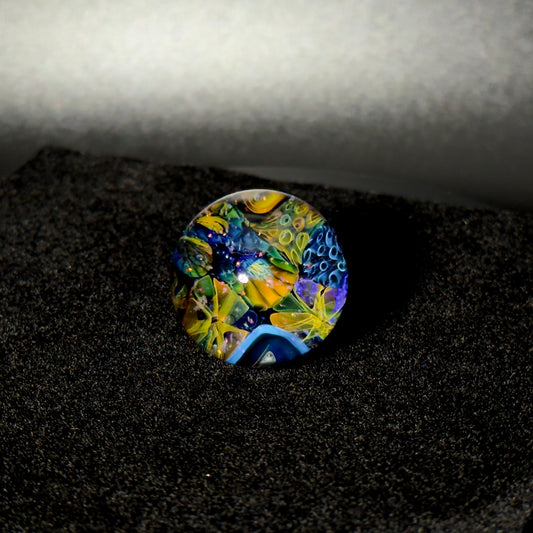Cushed opal fumescape blown glass marble - 25mm