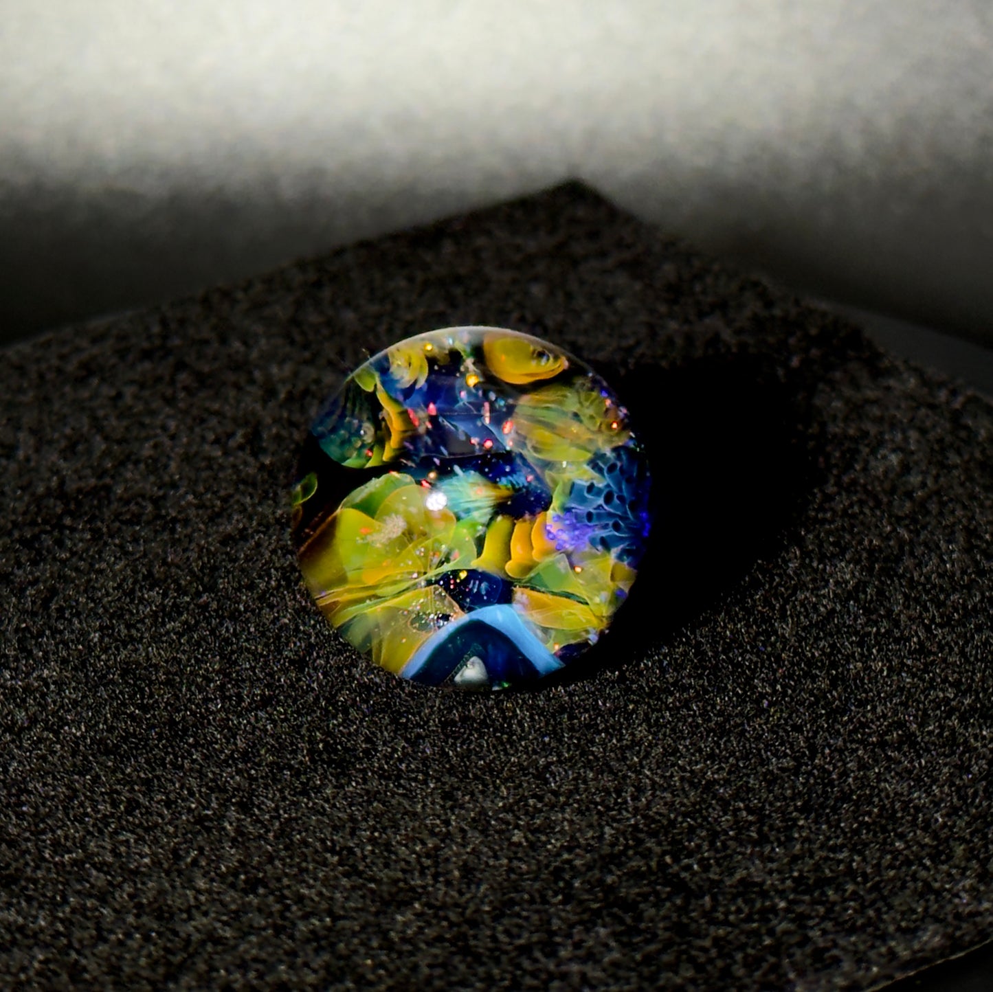 Cushed opal fumescape blown glass marble - 25mm
