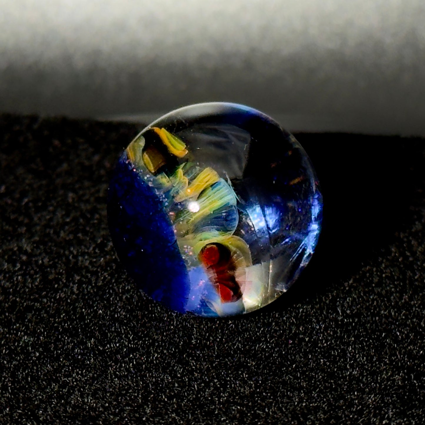 Cushed opal fumescape blown glass marble - 25mm