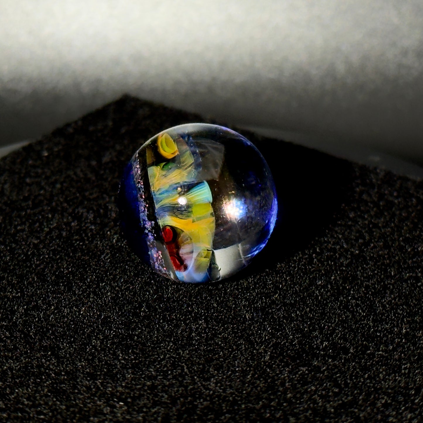 Cushed opal fumescape blown glass marble - 25mm