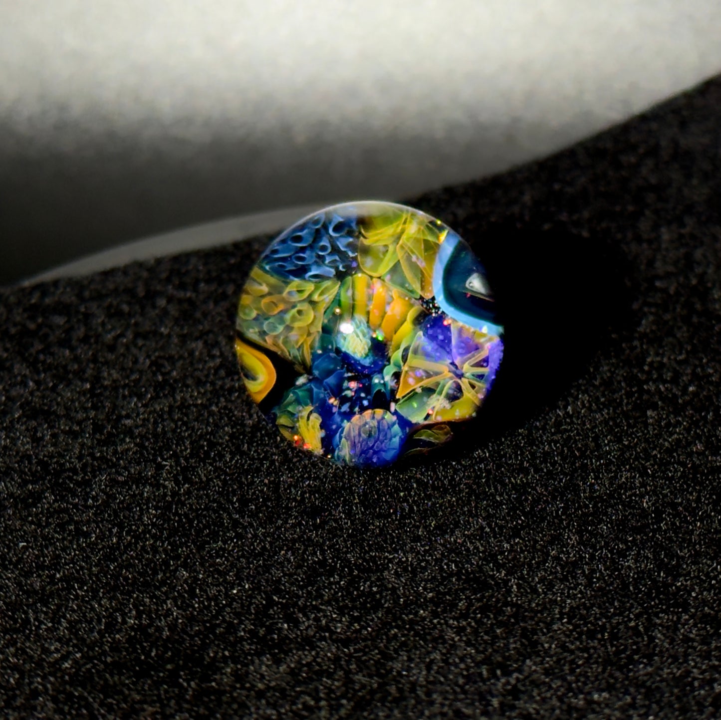 Cushed opal fumescape blown glass marble - 25mm