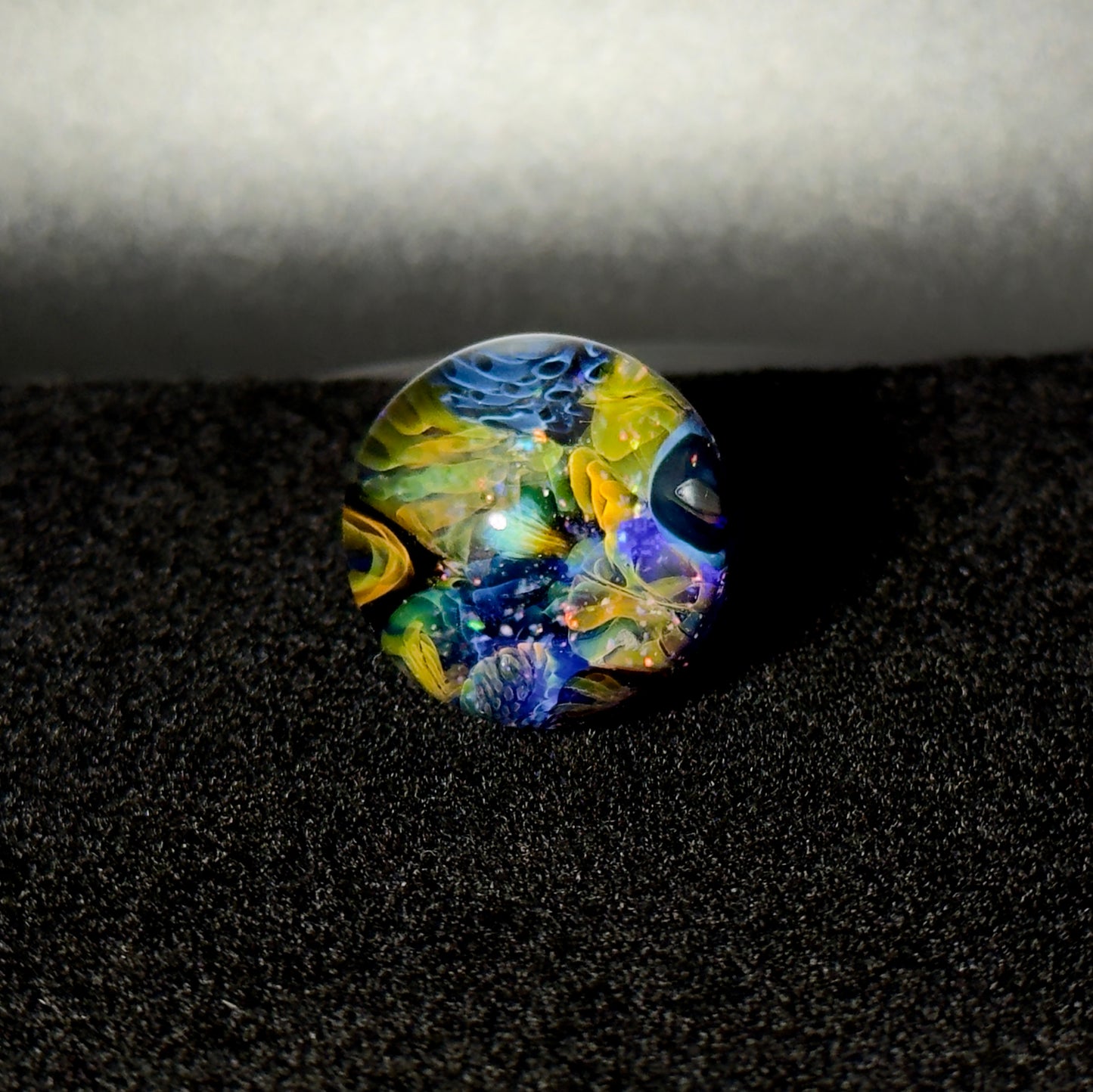 Cushed opal fumescape blown glass marble - 25mm