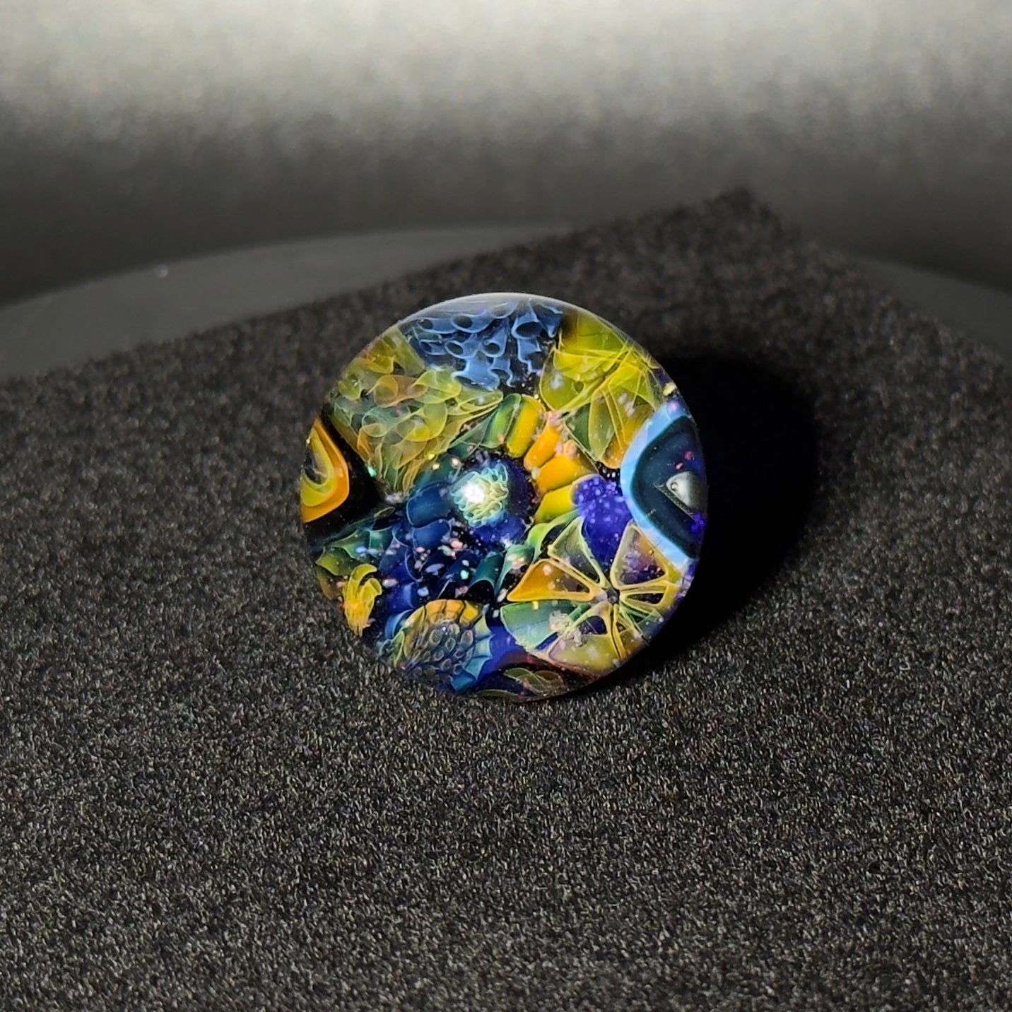 Cushed opal fumescape blown glass marble - 25mm