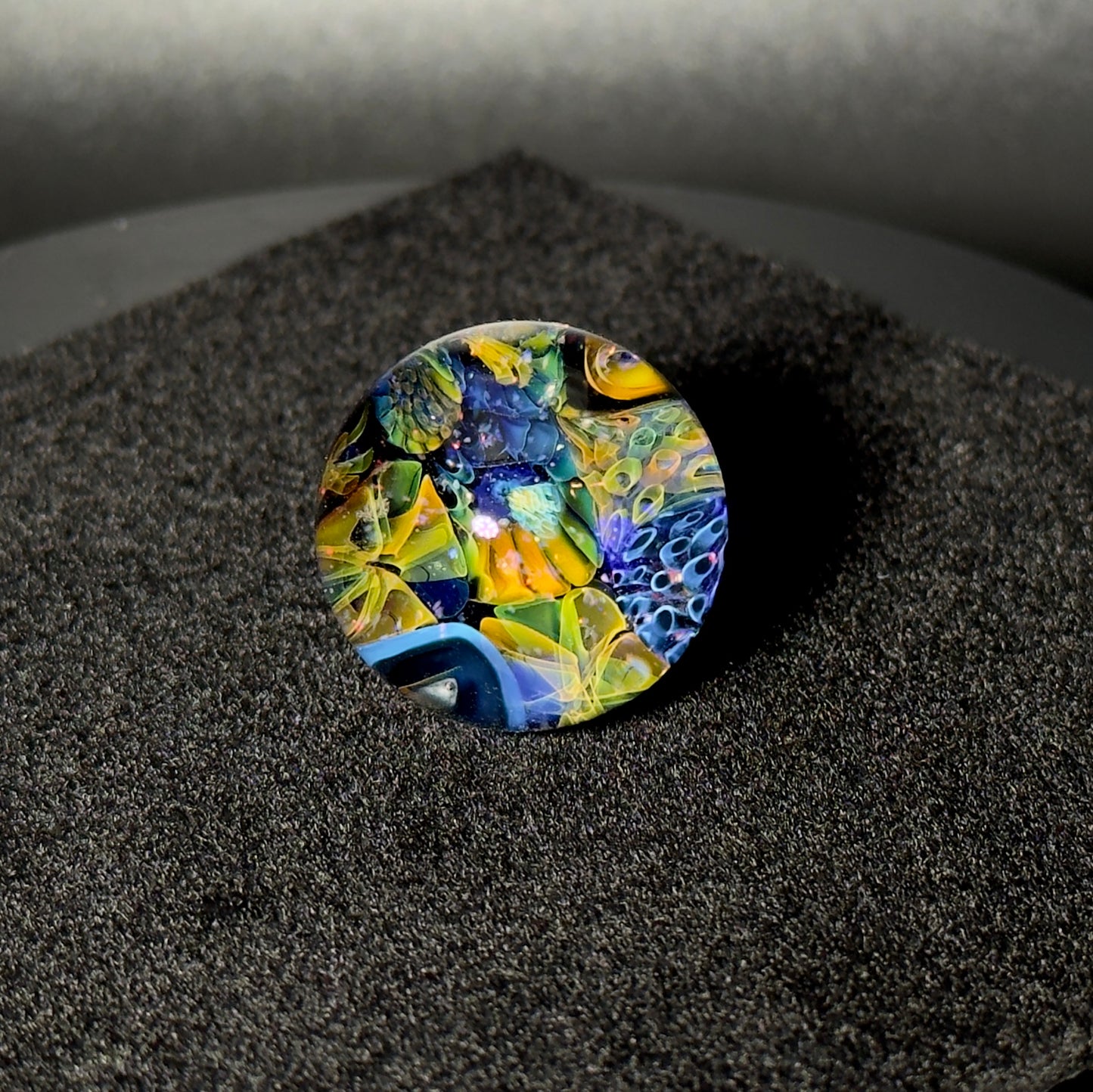 Cushed opal fumescape blown glass marble - 25mm