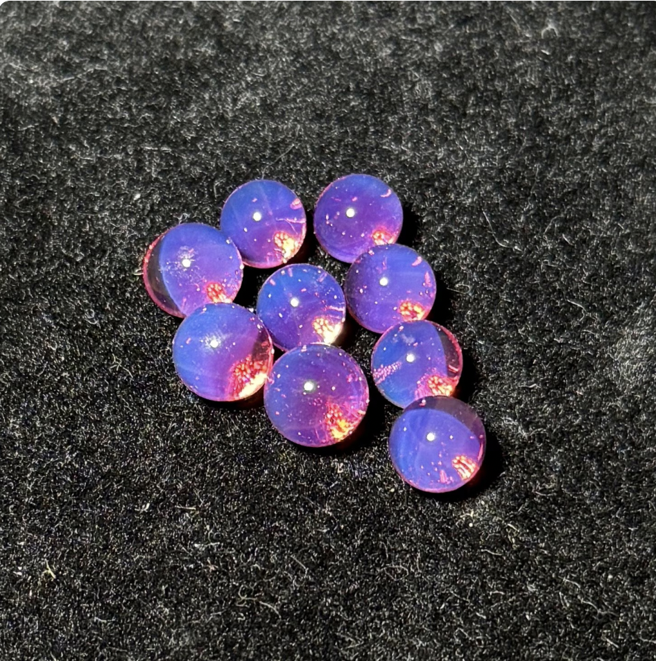 Karmaline Pink blown glass pearl