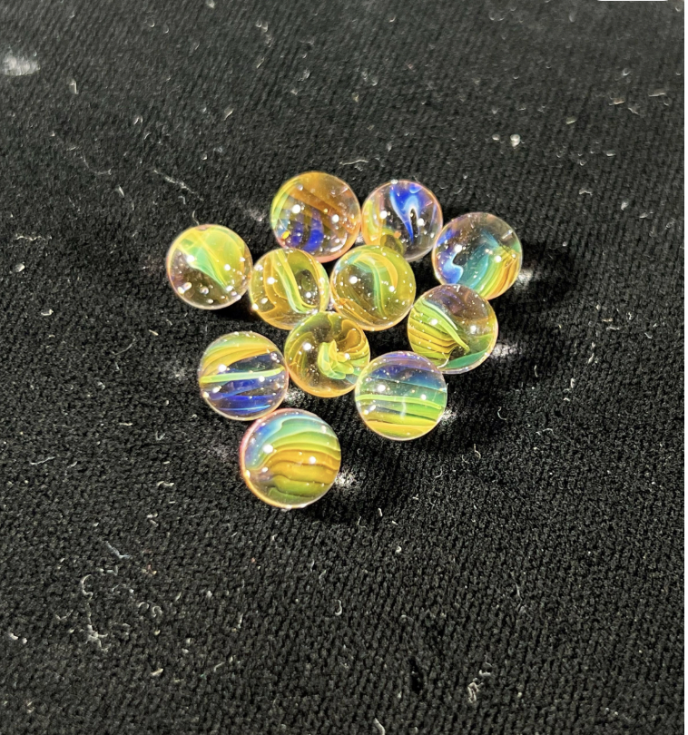 Gold and Silver Fume Blown Glass Pearl
