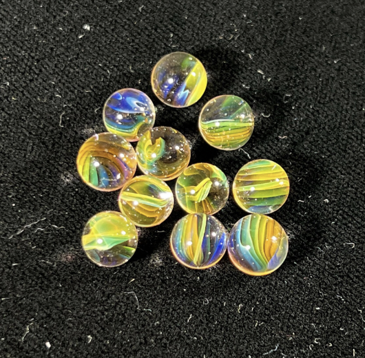 Gold and Silver Fume Blown Glass Pearl
